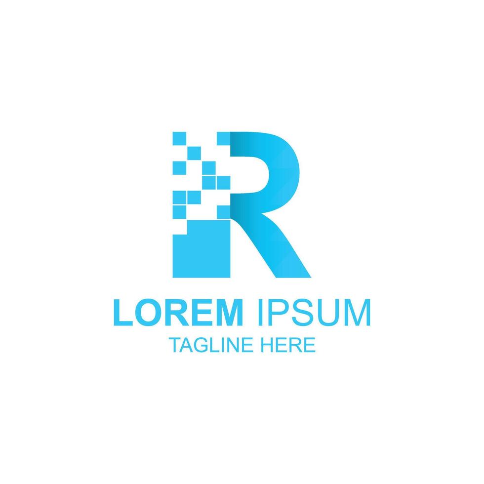 letter r logo design for building or town with creative illustration vector