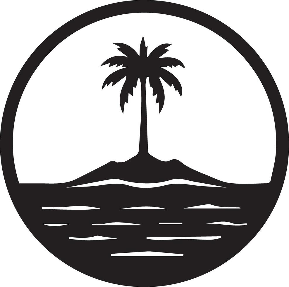 A palm tree logo silhouette illustration represents relaxation, nature, and tropical vibes, perfect for travel, resorts, and beach branding. vector