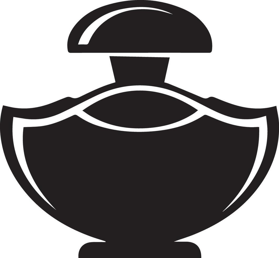 Dynamic perfume bottle silhouette illustration vector