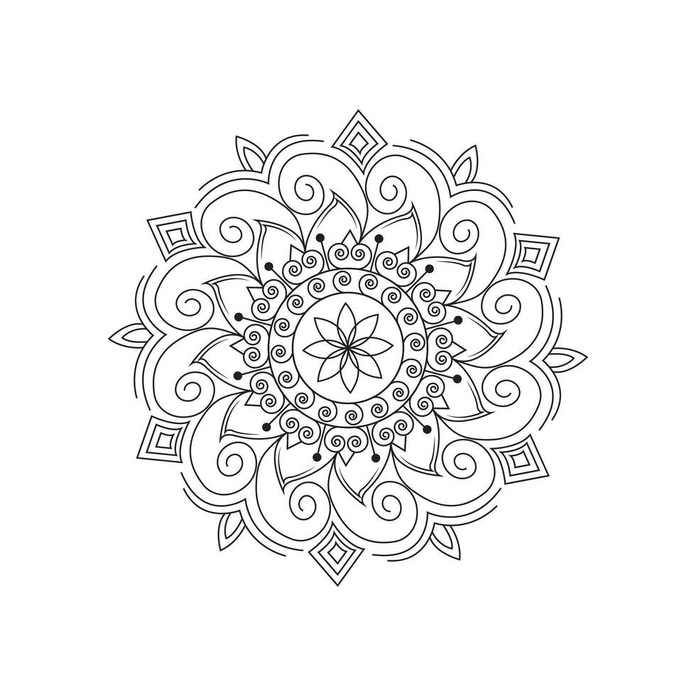 Traditional Mandala Drawing with Engraving Style and Spiritual Energy vector