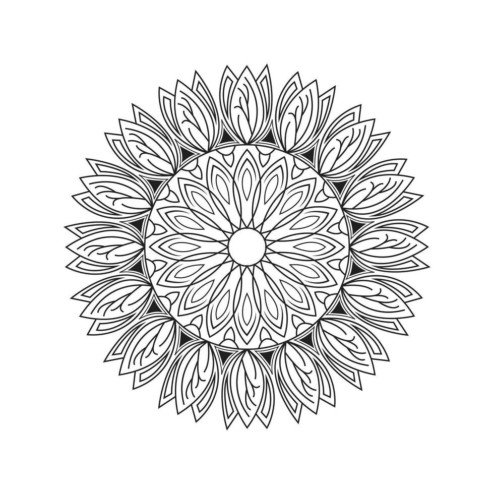 Unique Mandala Tattoo Design with Zentangle and Decorative Details vector