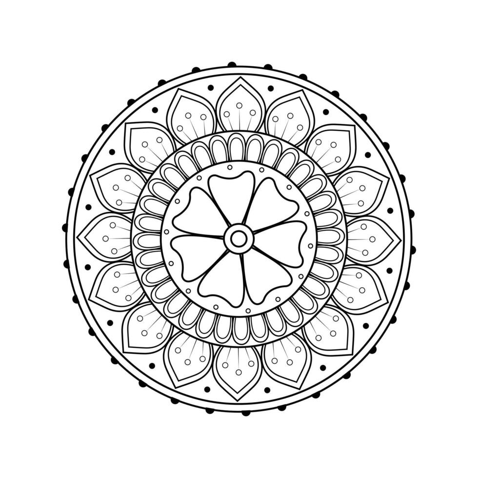 Symmetrical Mandala Geometry with Ethnic and Zentangle-Inspired Elements vector