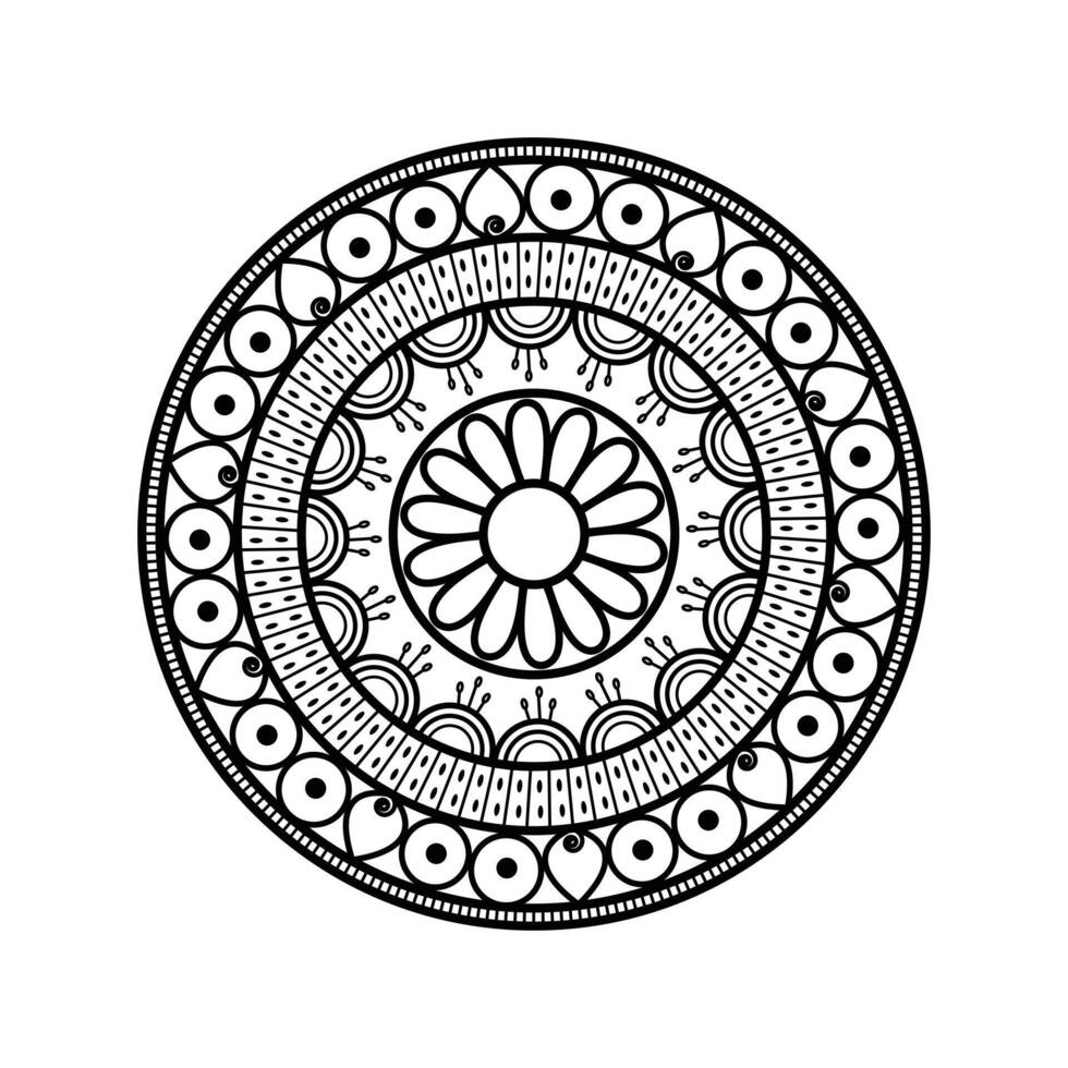 Ethnic Mandala Design with Traditional Floral and Geometric Patterns vector