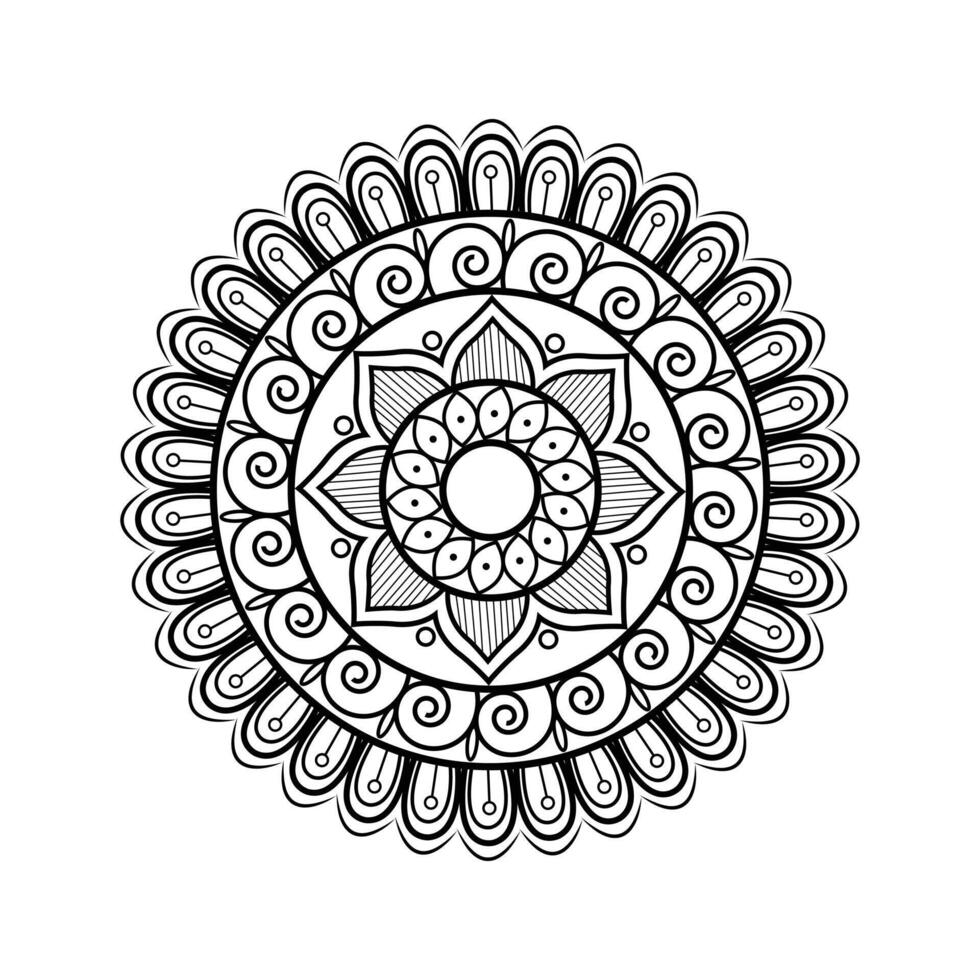 Meditative Mandala Pattern with Intricate Line Work and Spiritual Meaning vector