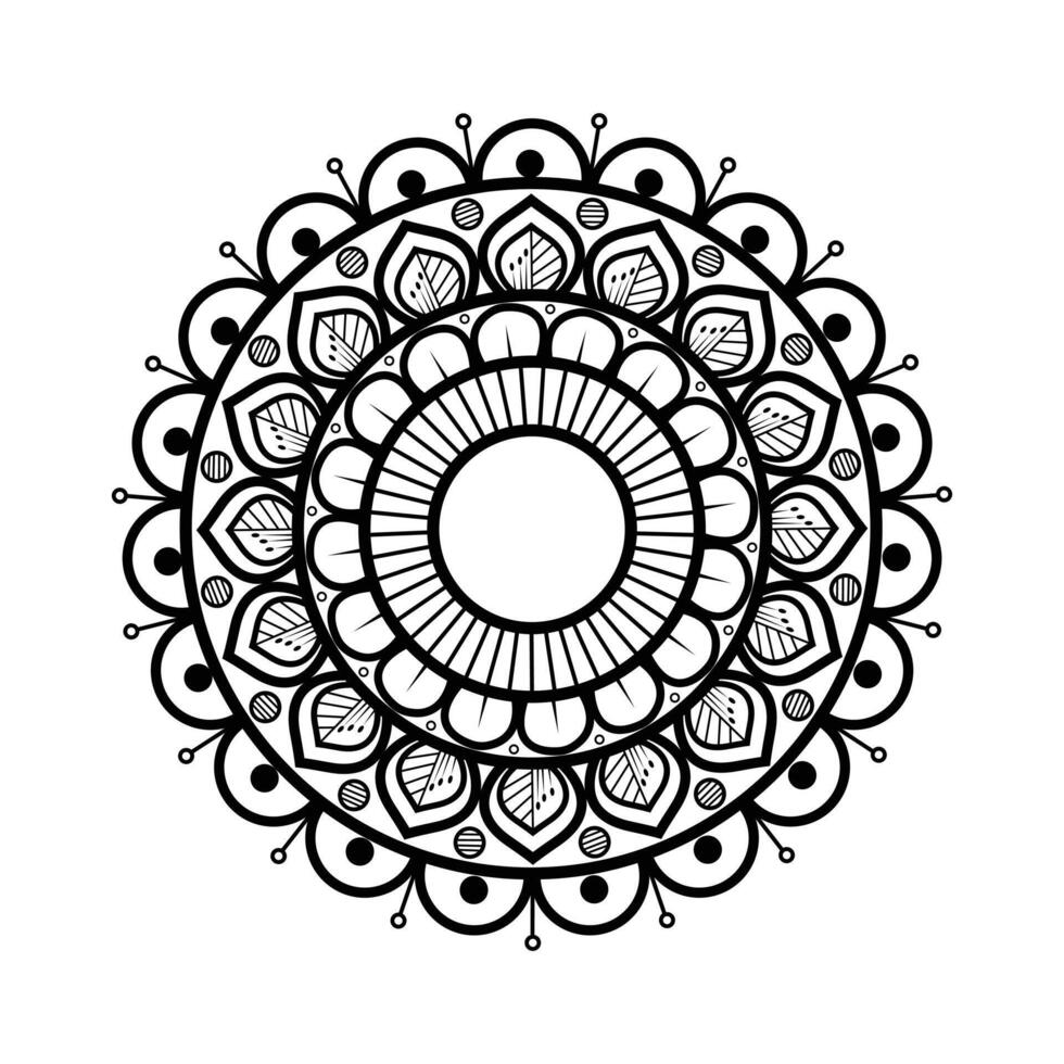 Mandala Doodle Art with Complex Patterns and Elegant Line Work vector