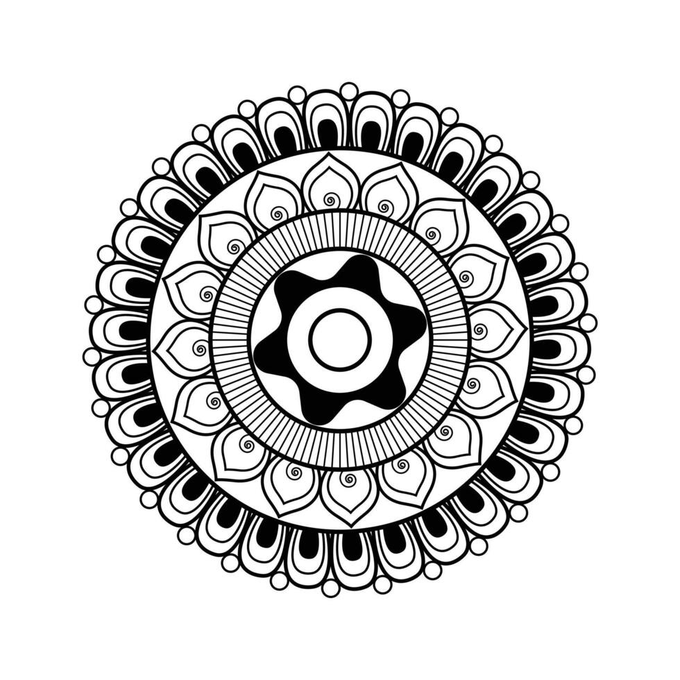 Mandala Symbol with Hand-Drawn Ornate Patterns for Mindfulness vector