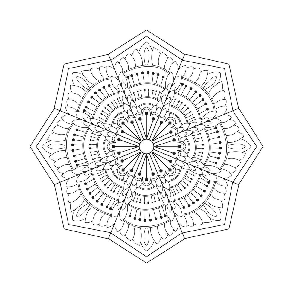 Intricate Circular Mandala with Hand-Drawn Floral and Abstract Motifs vector