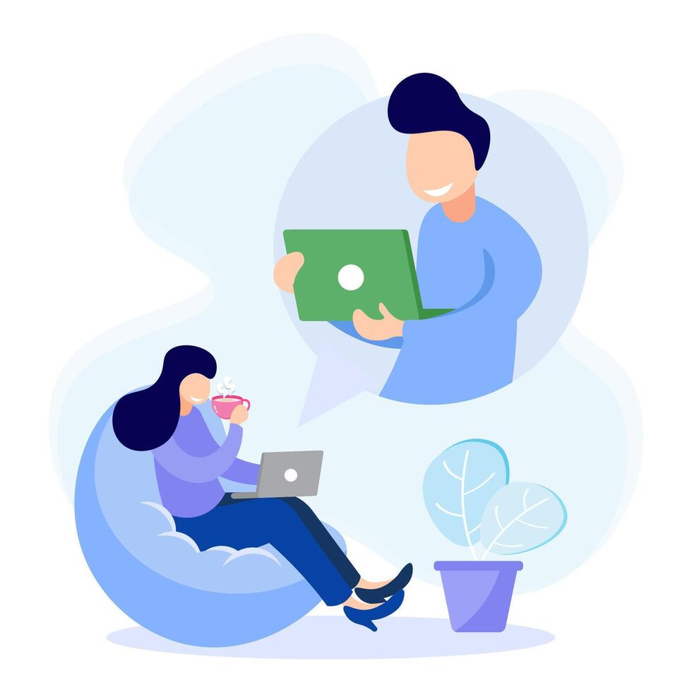 Long distance communication illustration vector