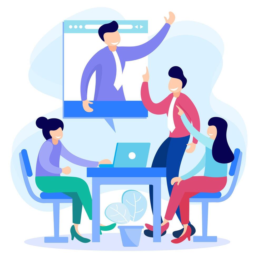 Illustration graphic cartoon character of webinar vector