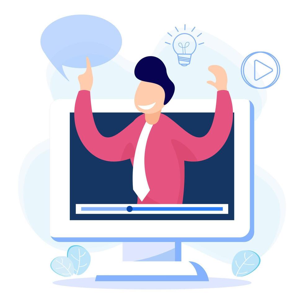 Illustration character of webinar vector