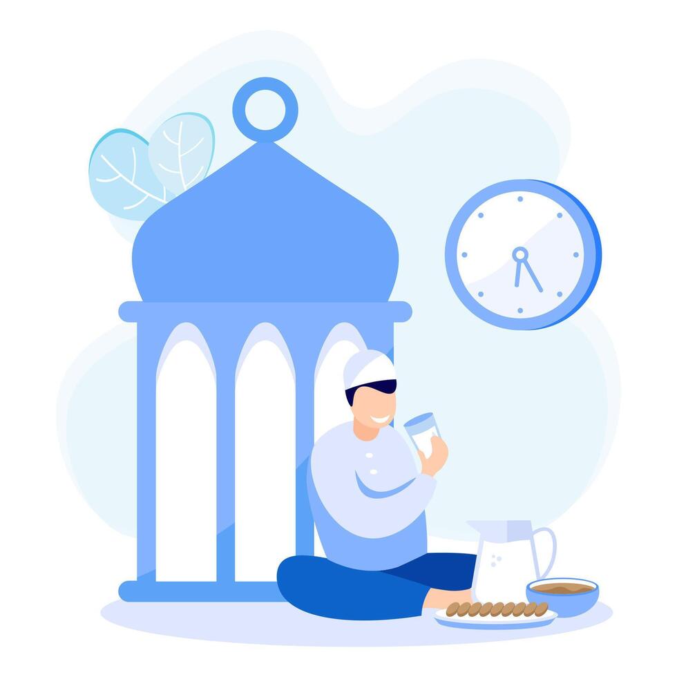 Ramadan character illustration vector