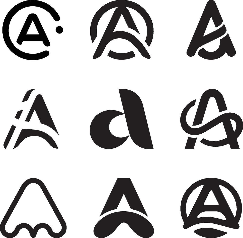 a set of different fonts that are used to make the letter a vector