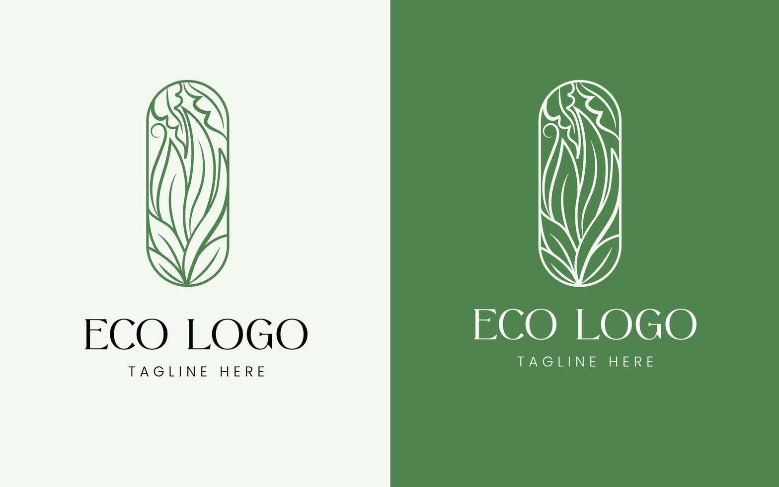 green foliage eco floral, florist hand drawn logo illustration design template for spa and beauty salon, boutique, organic shop, wedding, floral designer, interior, photography, cosmetic. vector