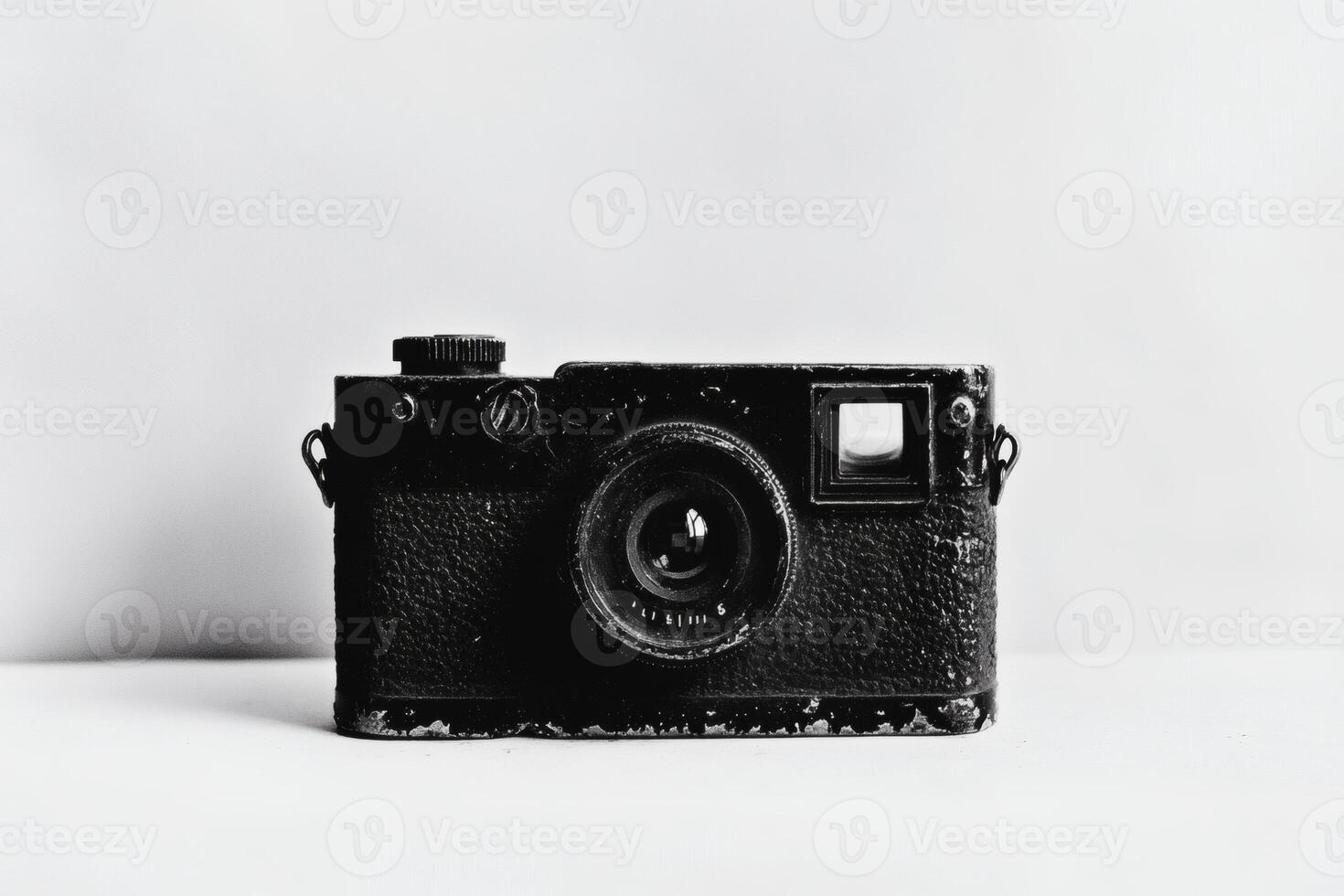 Vintage camera on a plain background photo