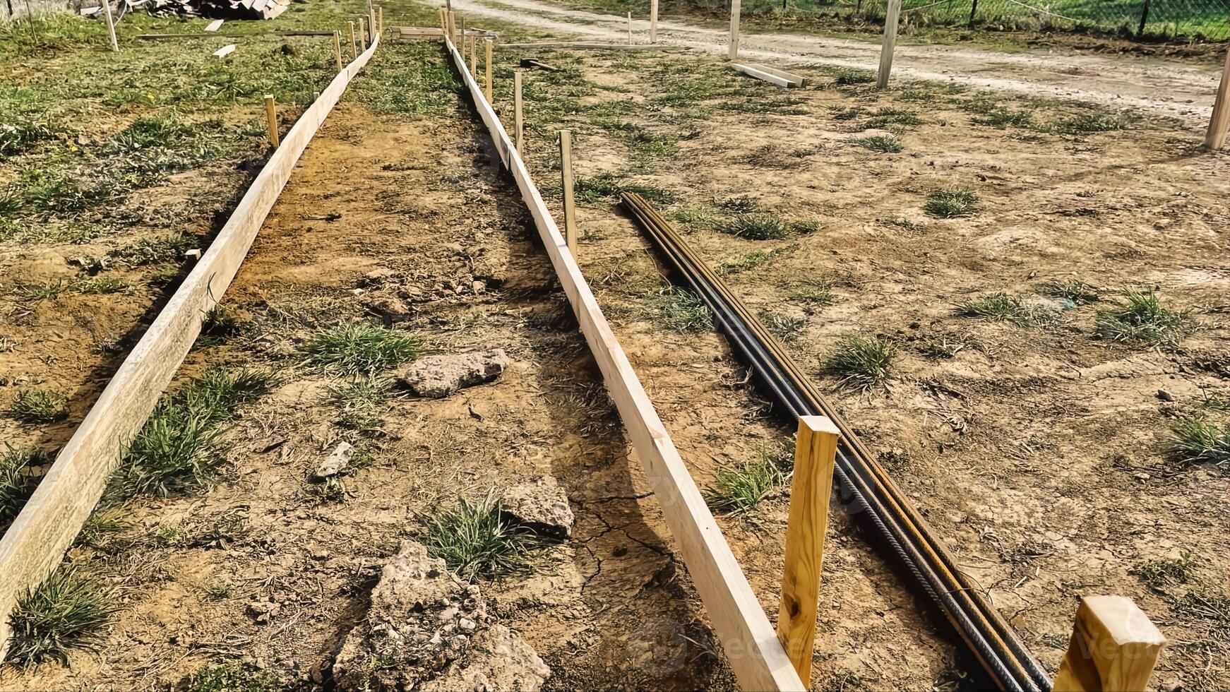 Constructing a new foundation in a rural setting photo