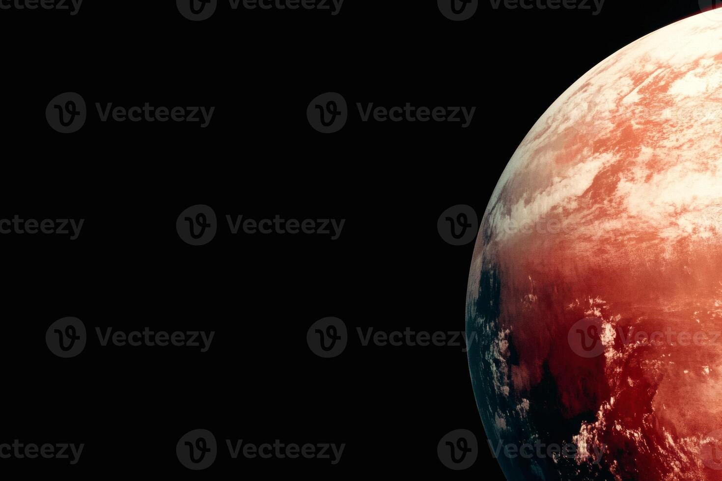 Mars glows under the vast cosmic expanse. photo