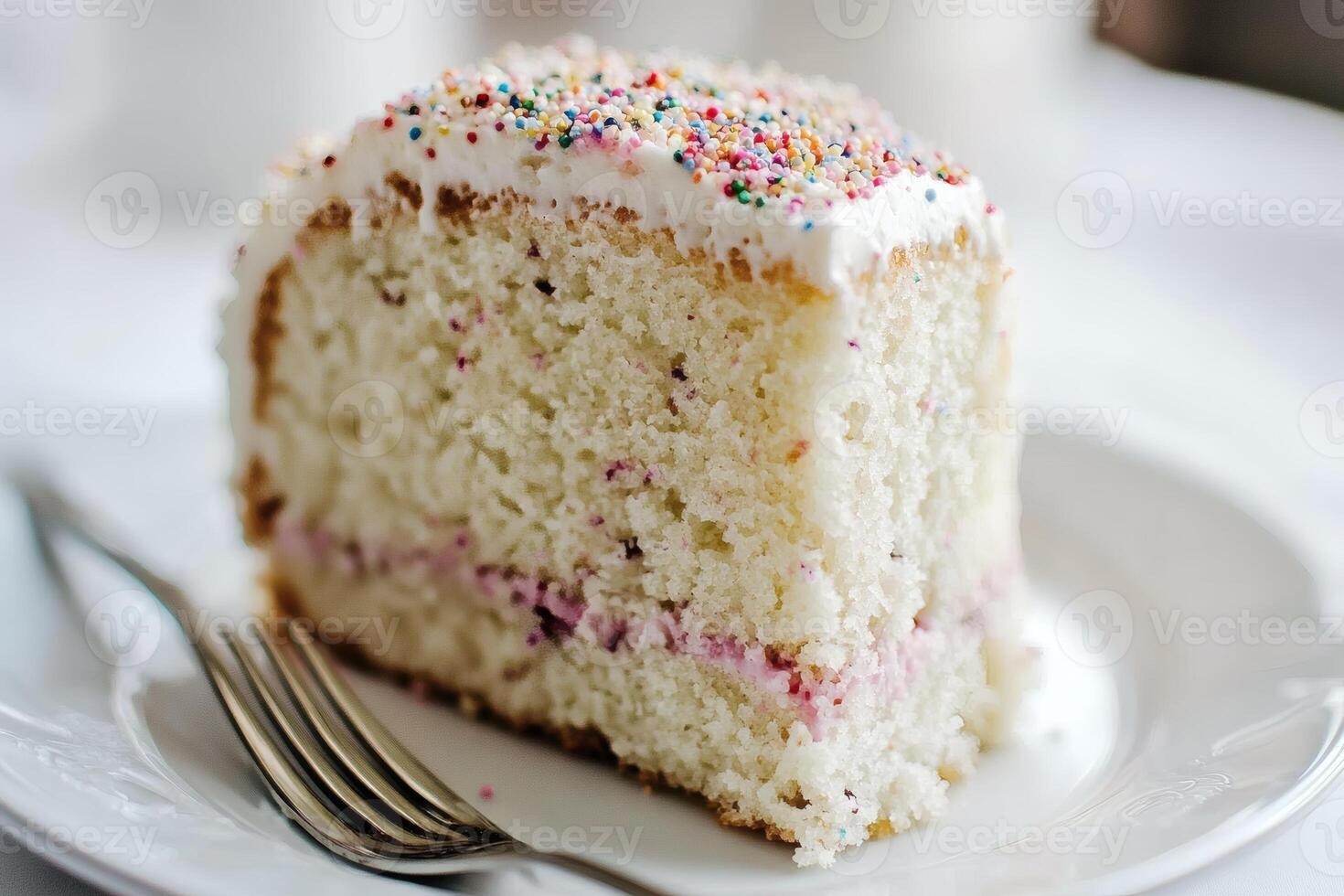Sweet layers in a delightful cake slice photo