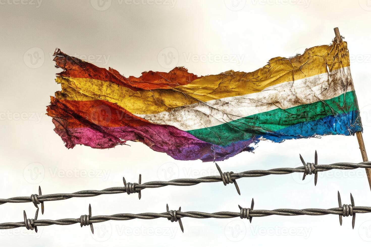 Hope emblem amid barbed wire in daylight photo
