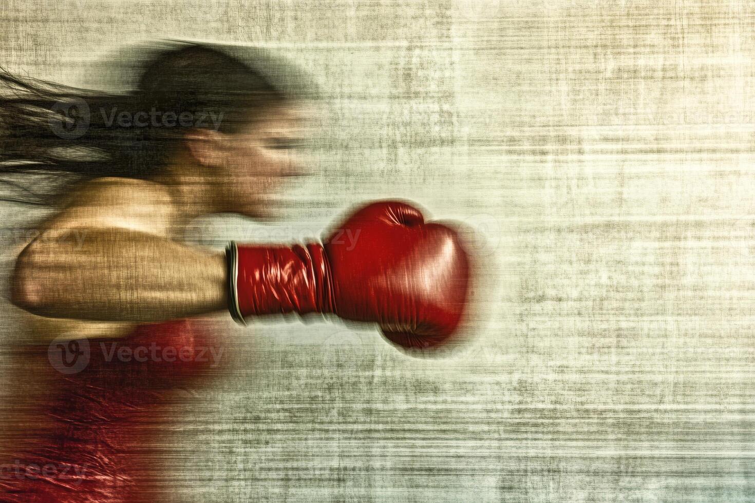 Powerful punches flow in a dynamic boxing training session. photo