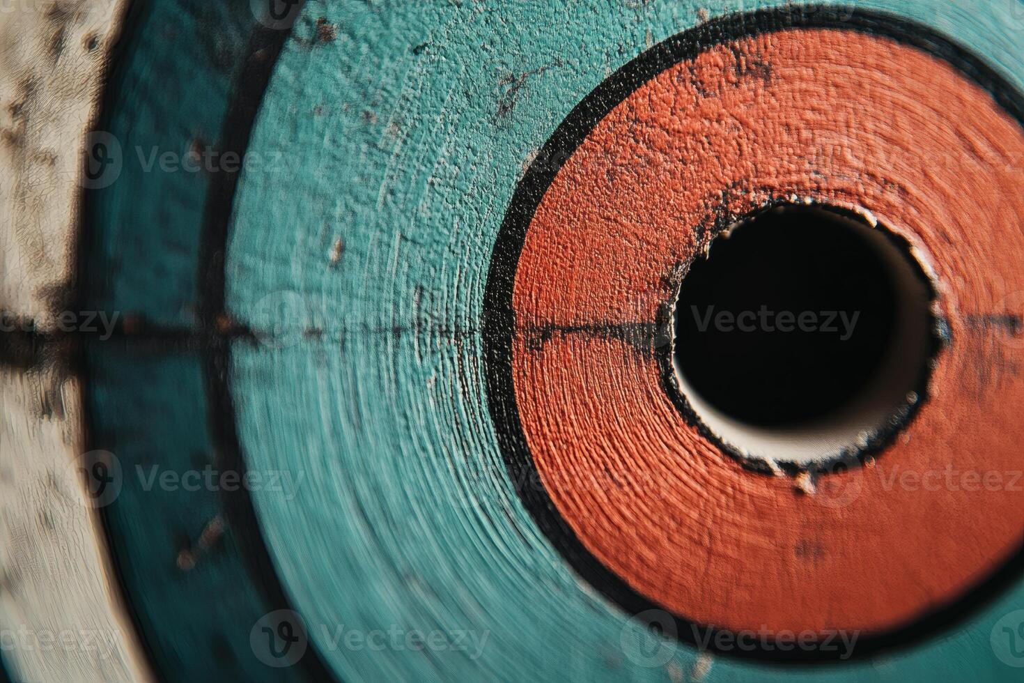 Colorful concentric circles revealing inner texture details. photo