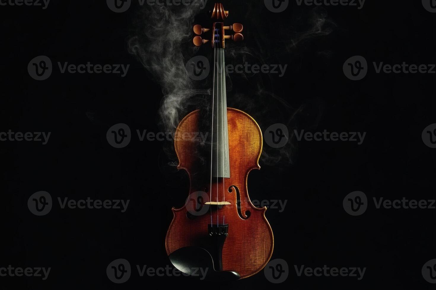 Music emerges from the depths of a smoky violin. photo
