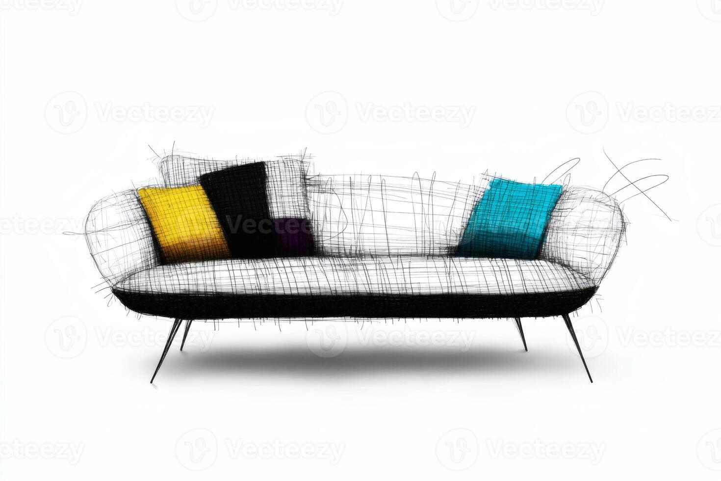 Modern art inspiration captured in a stylish sofa design. photo