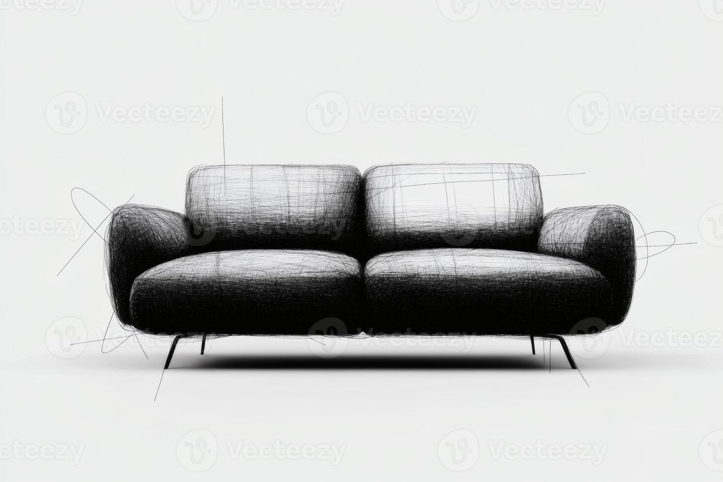 Stylish modern sofa in a minimalist artistic design. photo