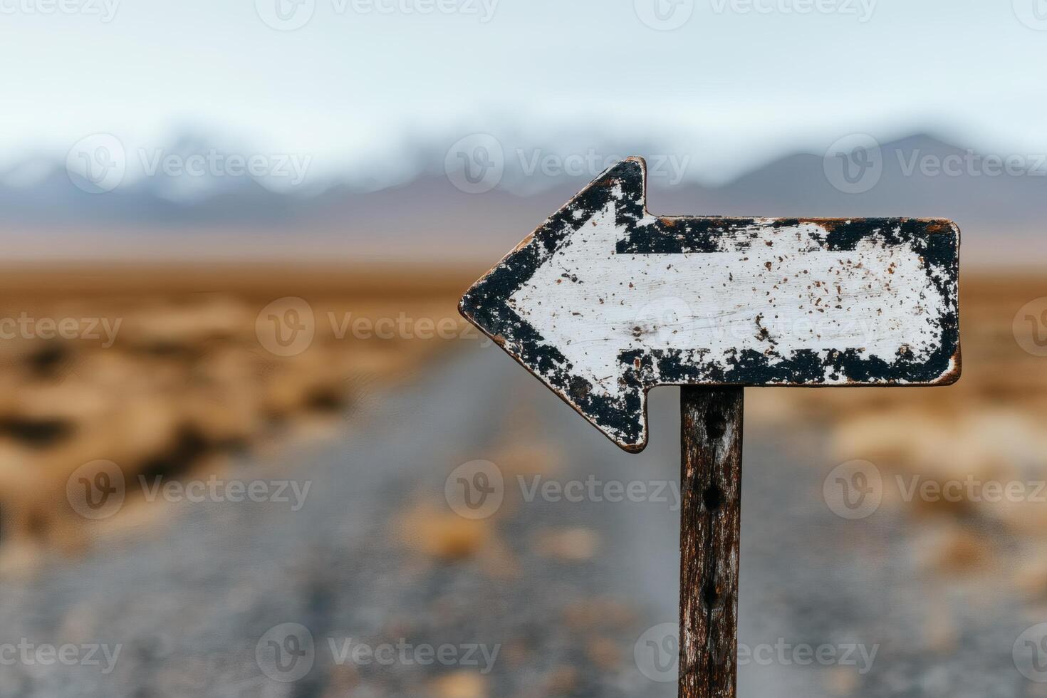 Arrow guiding towards the vast wilderness ahead. photo