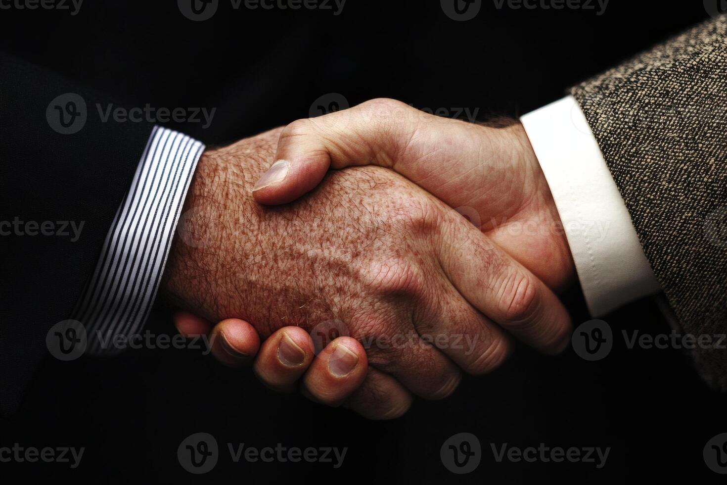 Meeting of minds through a firm handshake in partnership. photo