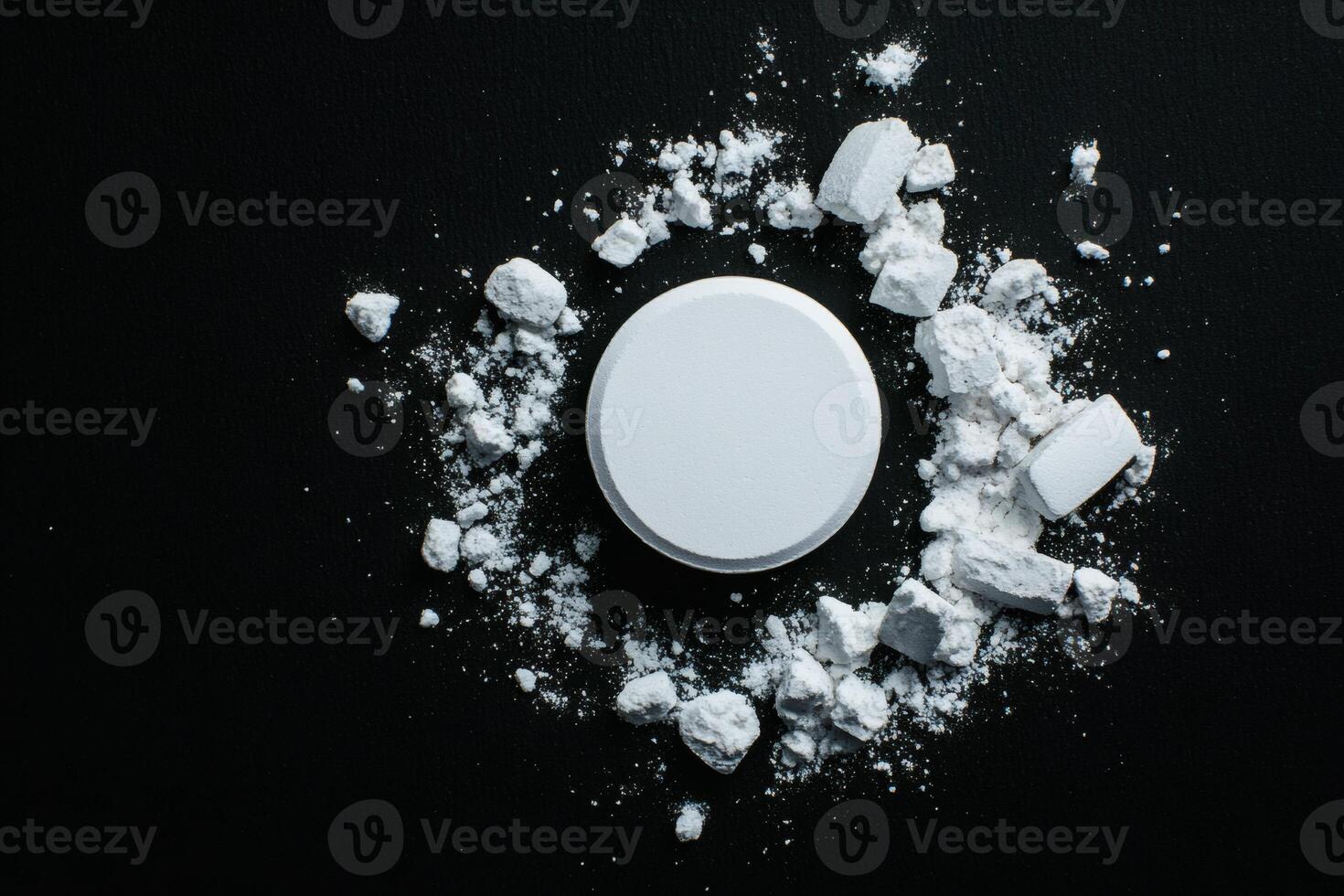 Exploring the raw beauty of white powdered substance. photo