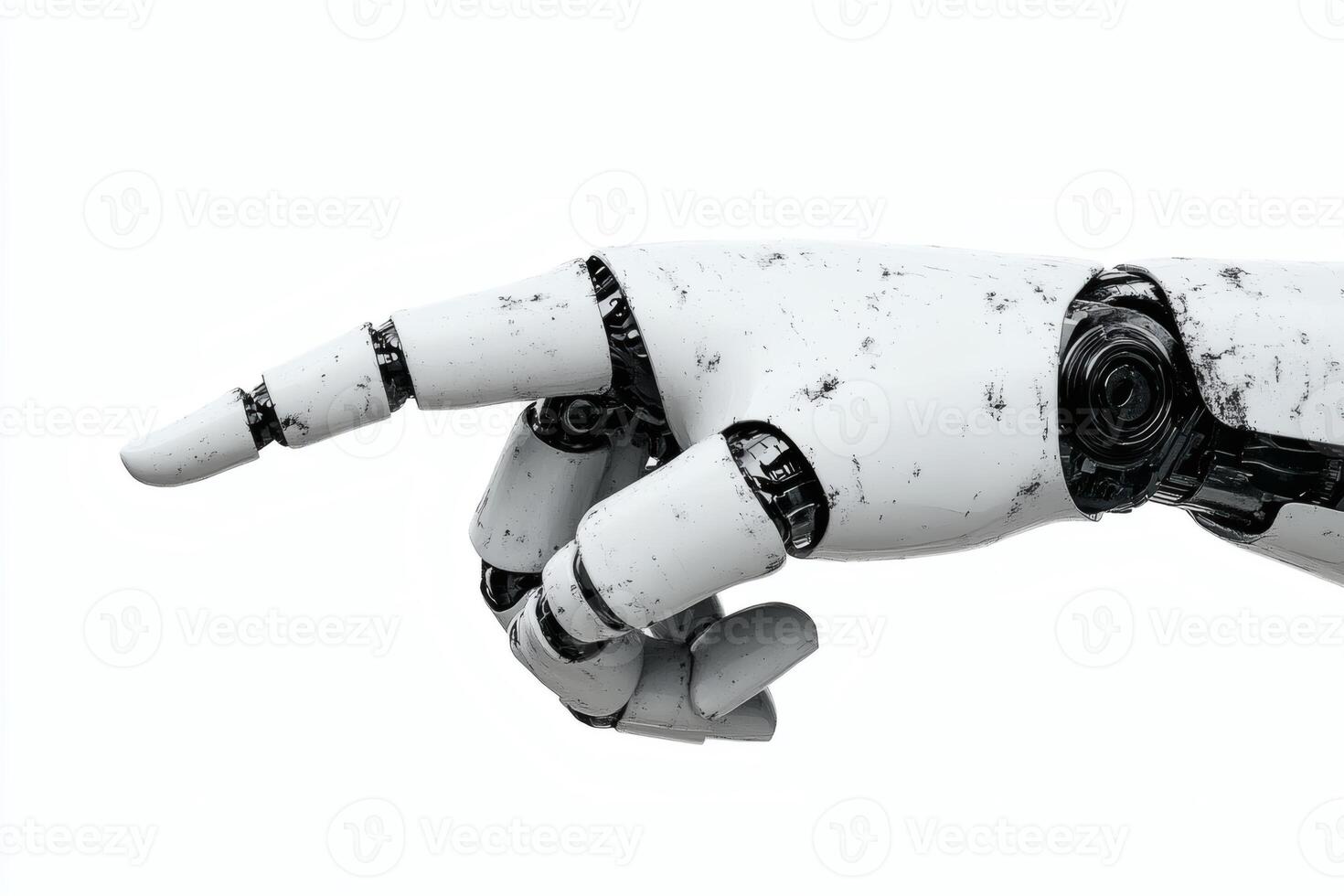 Robotic hand reaching out in a futuristic gesture. photo