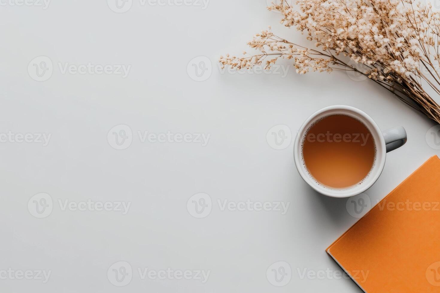Cozy moments with tea and inspiration on a lazy afternoon. photo