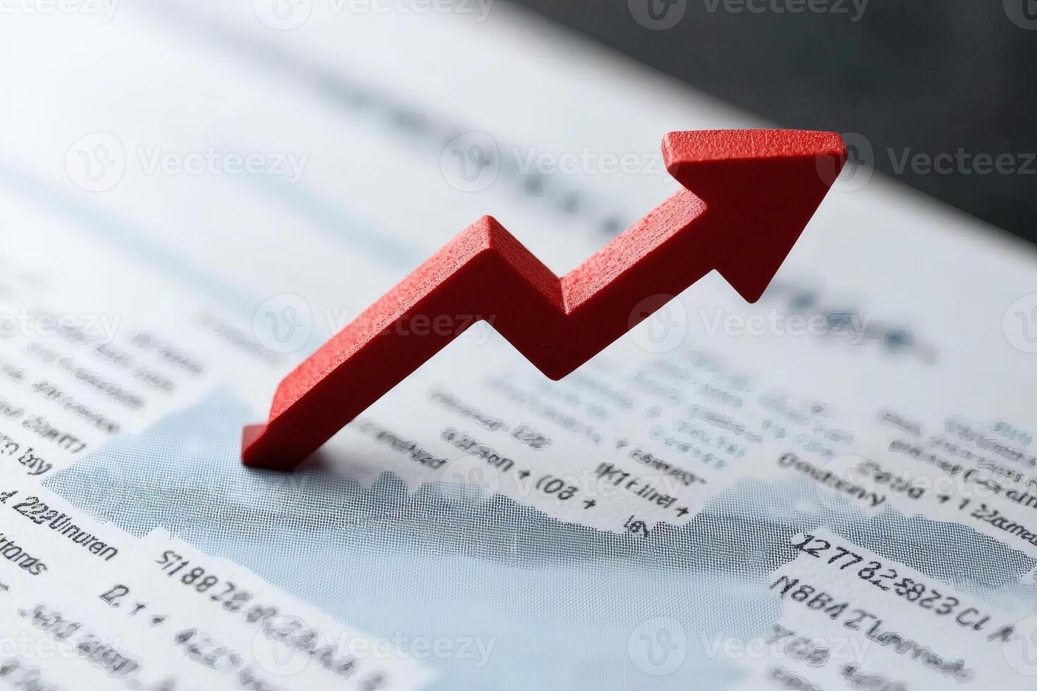 Rising trends in finance illustrated by a striking red arrow. photo