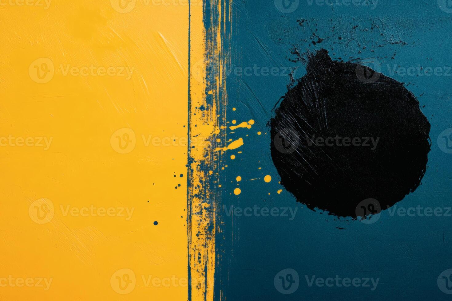 Bold contrasts of black and yellow create an impactful abstract expression. photo