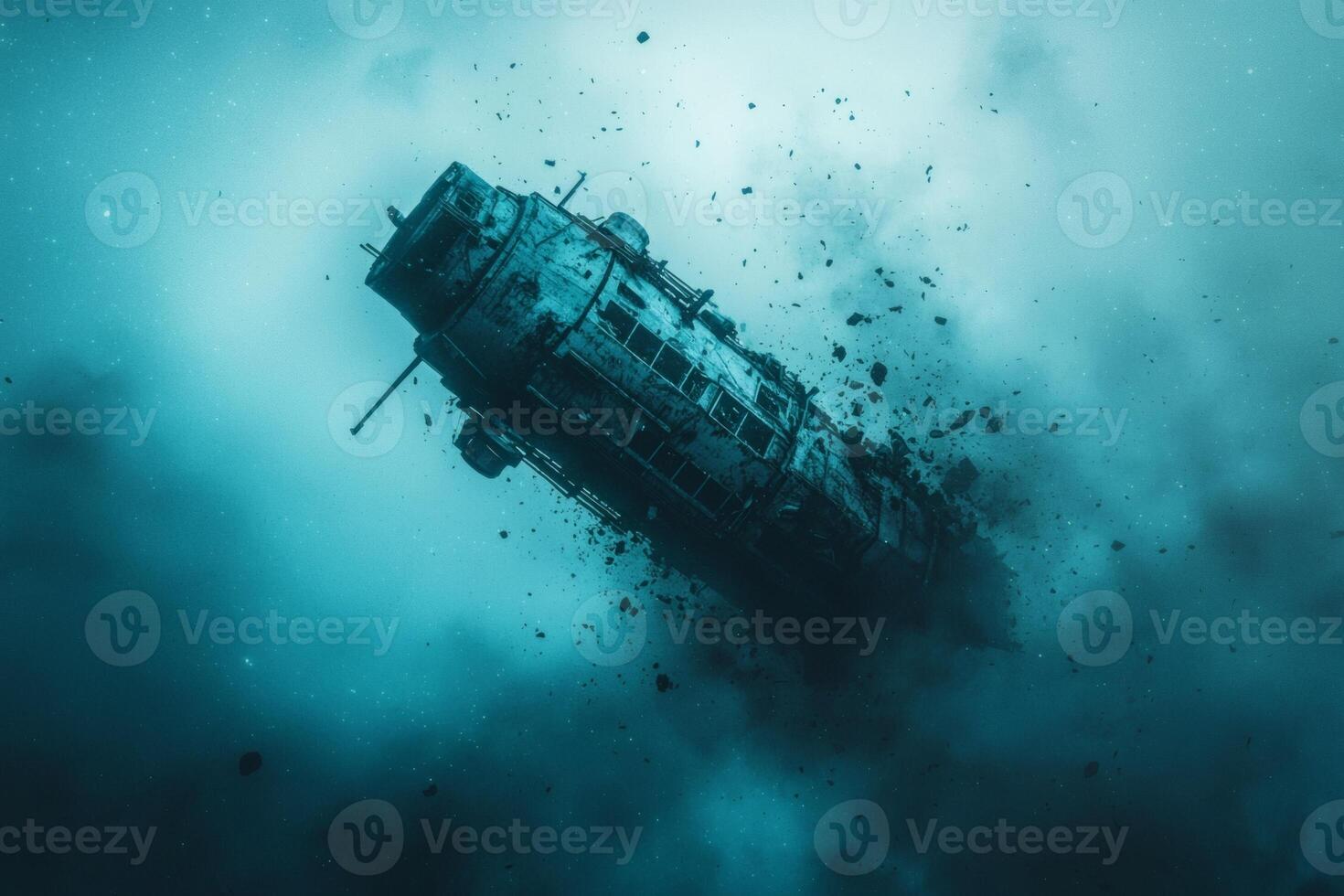 Submerged vessel in deep ocean mystery photo