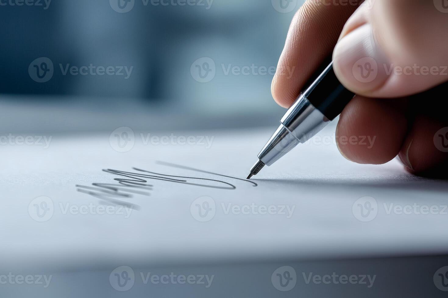 signature in creative workspace photo