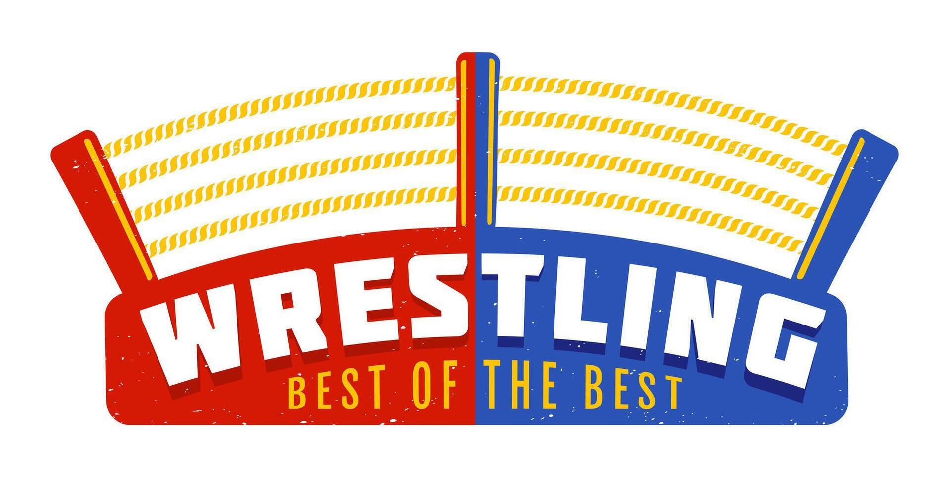 Vintage logo for a wrestling with ring. vector