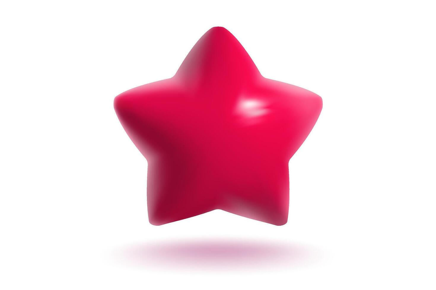 Icon of realistic red star. Achievements for games or customer rating feedback of website. illustration of star in realistic 3d style vector