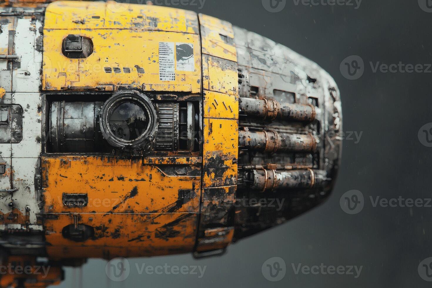 Detailed exploration of a weathered spacecraft photo