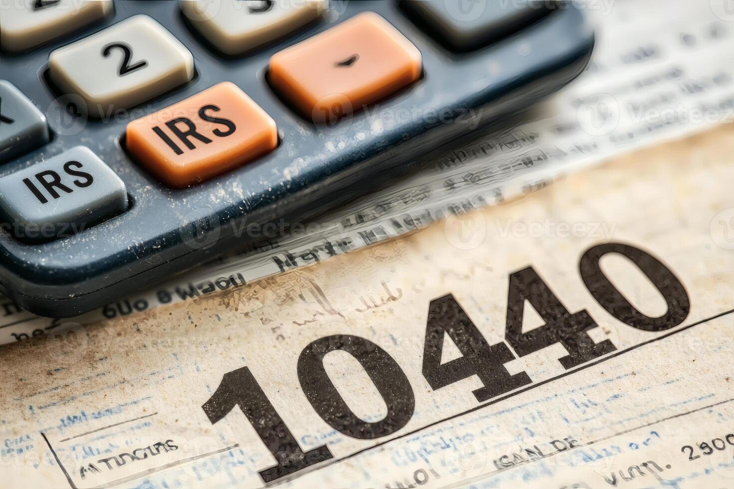 Calculating taxes with a vintage calculator photo