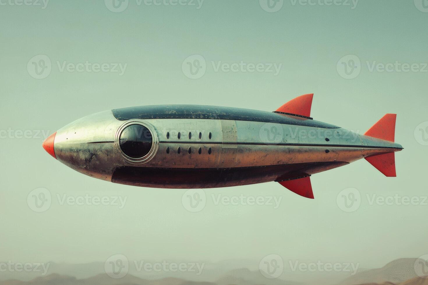Innovative rocket soaring through clear skies photo