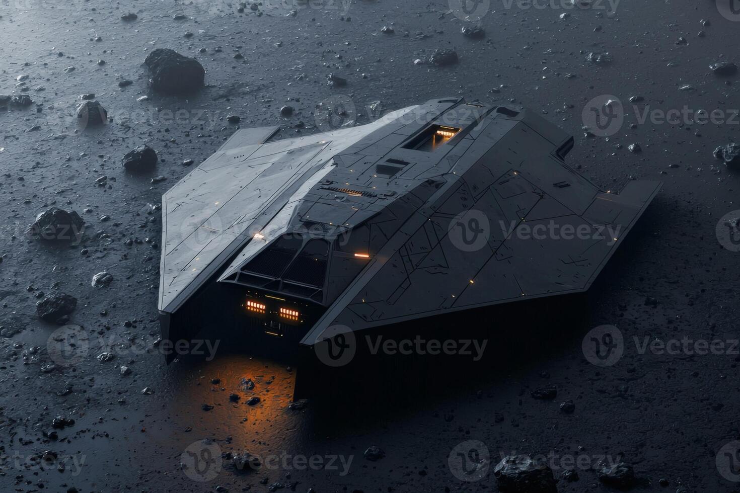 Unseen spacecraft in a cosmic void AI art photo