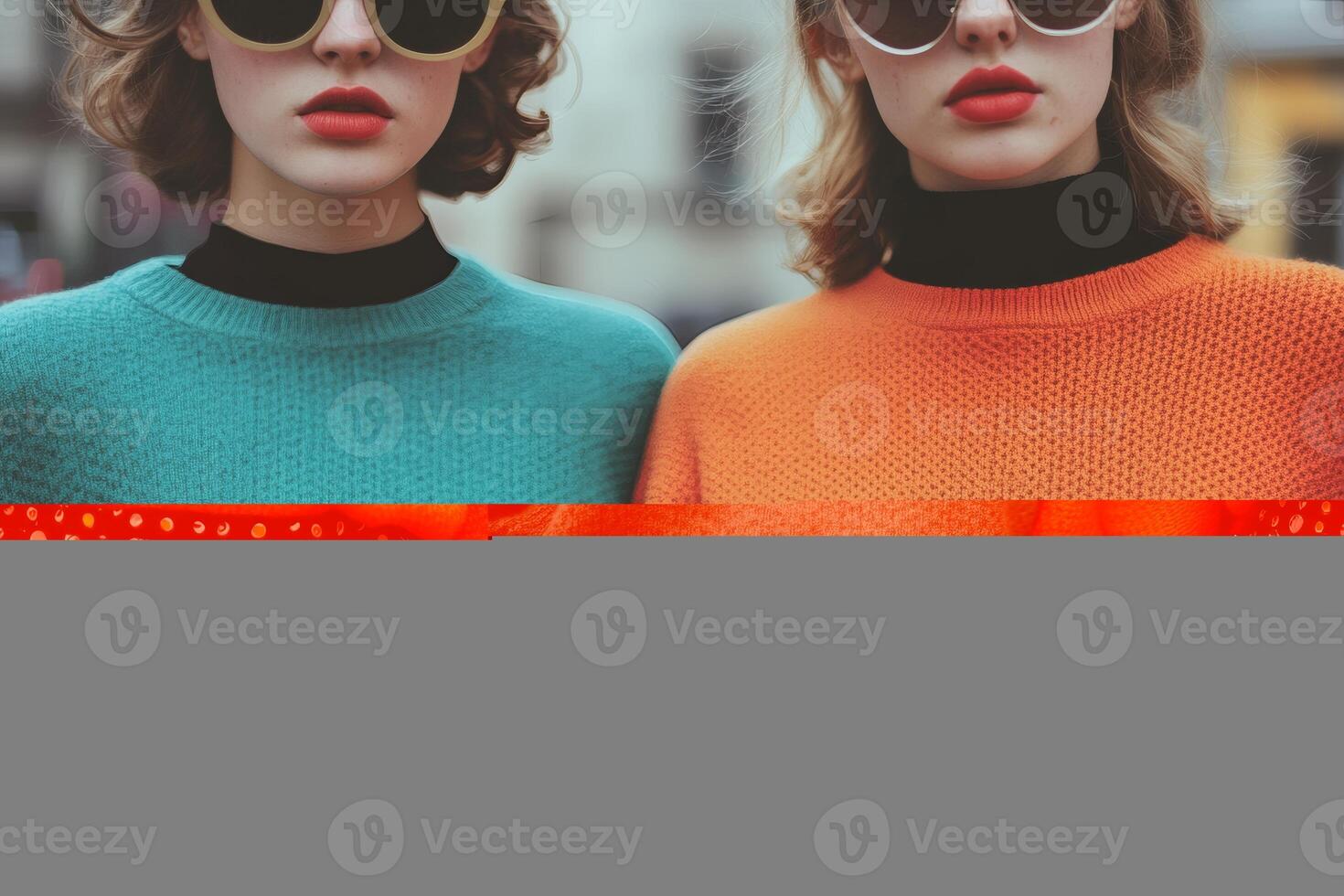 Chic fashion statement with vibrant colors photo