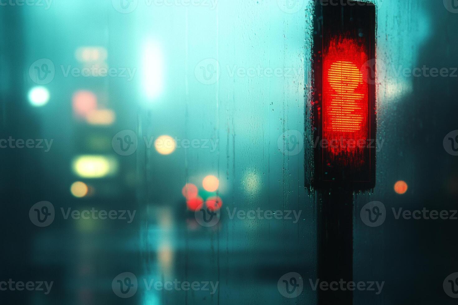 Night rain brings reflections and calm photo