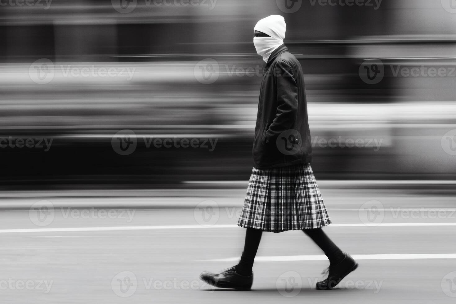 Movement through the city in a muted style photo
