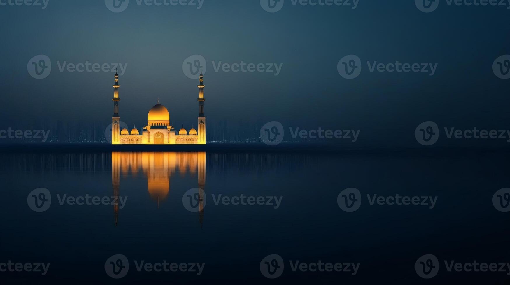 Majestic mosque illuminated at twilight photo