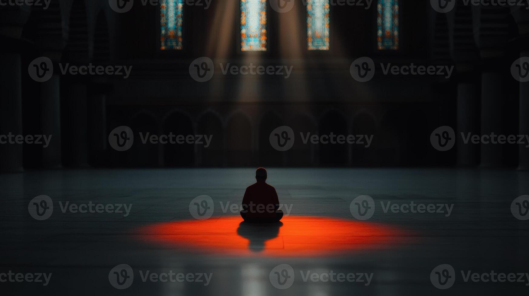 Serenity found in the glow of stained glass photo