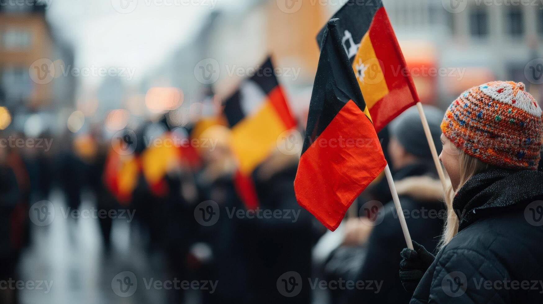 Unity in flags and festivities with AI photo