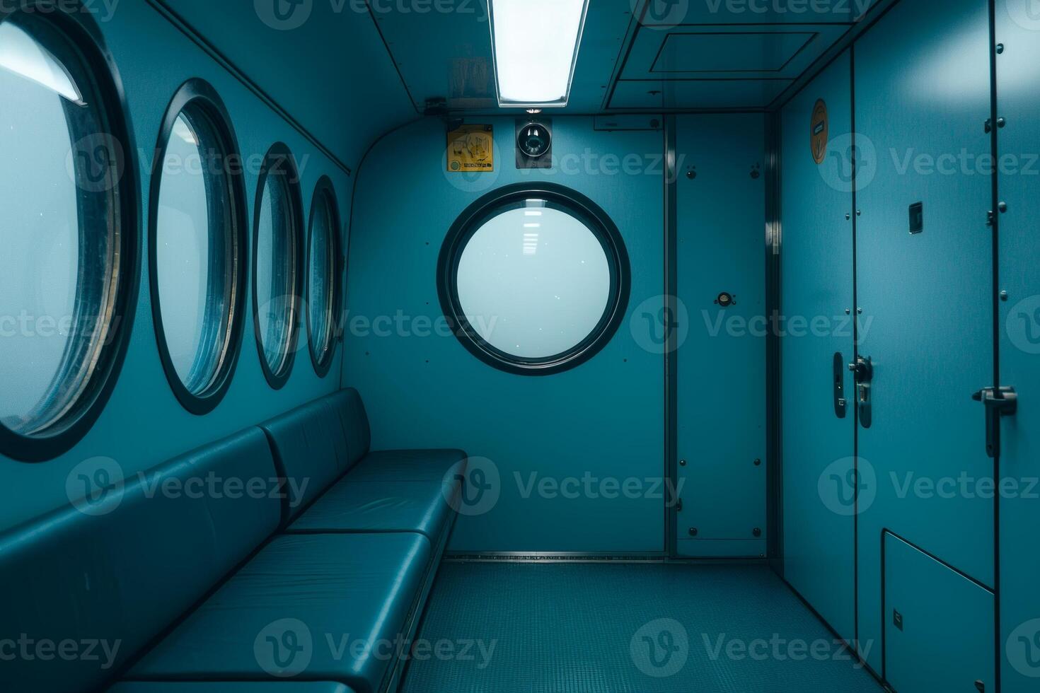 Floating furniture enhances tranquility in a futuristic spaceship suite at a serene moment in an otherworldly environment photo