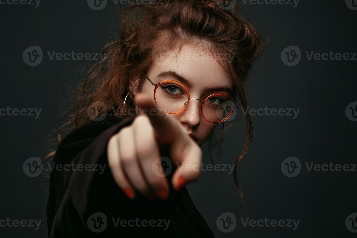 Bold expression captures the essence of modern fashion with vibrant details and striking confidence during a creative studio shoot photo